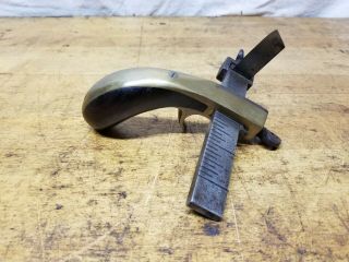 Vintage Antique C S Osborne Pistol Grip Leather Slitting Tool Brass And Rosewood