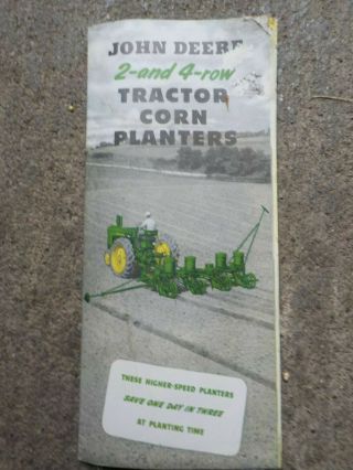 Vintage John Deere 2 & 4 Row Tractor Corn Planters Advertising Brochure