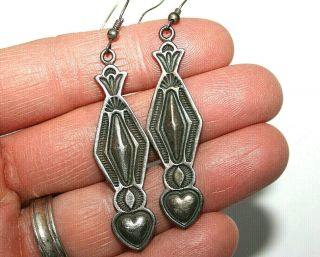 Vintage Native American Navajo Sterling Silver Dangle Earrings