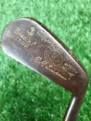 Antique Vintage R.  Simpson – Carnoustie Scotland Wood Shaft Special Iron