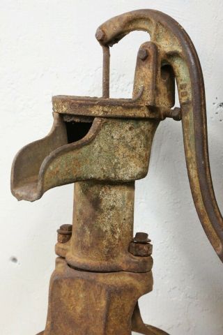 Vintage Water Pump Cast Iron Barnes Mfg Co Hand Water Well Pump Farm Primitive 2