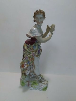 Vintage/antique Ceramic/porcelain Figure/figurine Woman With Flower Dress & Mask