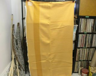 Vtg Antique Hudson Bay 4 - Point Yellow Gold Wool Blanket 80 " X 71 " England Cabin