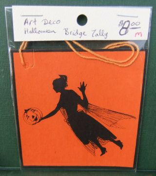 Vntg Art Deco Halloween Buzza Co.  Bridge Tally Card Gossamer Winged Fairy
