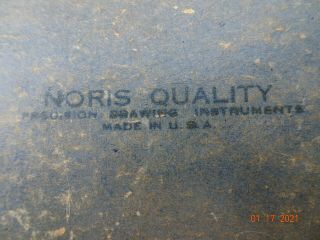 Vintage 12 Piece Noris Quality Drafting Set Made in U.  S.  A. ,  With Case and Box 2