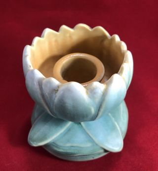 Vintage 1920’s Weller Pottery Lotus Flower Candlestick Holder