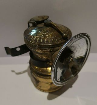 Vintage Universal Lamp Co.  Auto - Lite Brass Carbide Coal Miner 