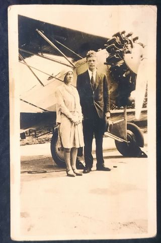 2 Press Photos Charles A.  Lindbergh,  Wife Anne Morrow @ Plane 1926