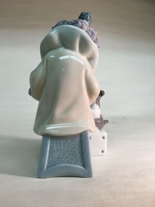 collectible vintage porcelain Lladro figurine 5279 Pierrot w/Concertina puppy 3