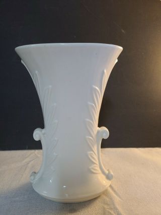 Abingdon Usa Art Deco White Vase,  Vintage