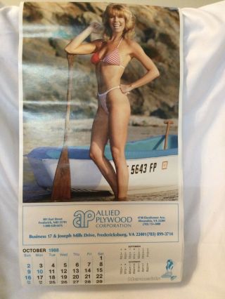 Vintage 1988 Sexy Women Bathing Swim Suit Pin - Up Girls Full Year Calendar