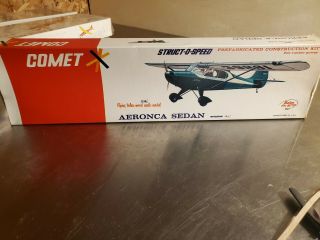 Vintage Comet Aeronca Sedan Wood Model Airplane Kit 2301 Wingspan 13.  25 "