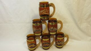 Set Of 6 Vintage Siesta Ware Western Mugs