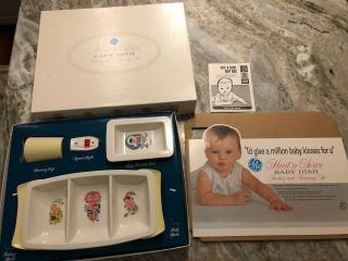Ge Heat N Serve Baby Dish Feeding And Training Set Vintage Made In Usa -