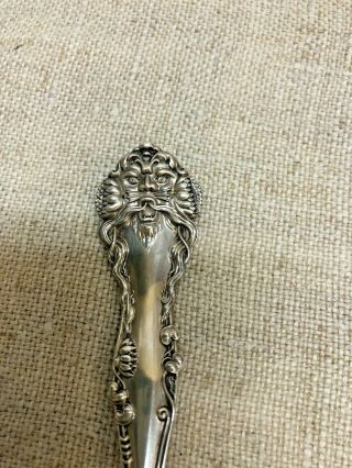 GORGEOUS HIGHLY DECORATIVE STERLING SILVER COLD MEAT FORK - - UNKNOWN PATTERN 3