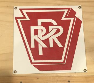 Prr Pennsylvania Railroad Porcelain Metal Sign Train By Ande Rooney
