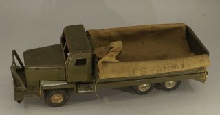 Vintage U.  S.  Amry Metal Toy Truck 10 " X 3 " X 3 1/2 "
