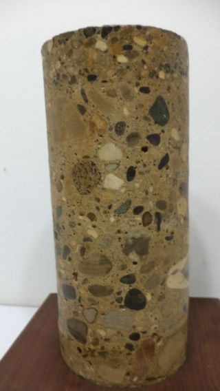 Antique Stone Core Sample Display Concrete Drilling (Princeton Professor Estate) 2
