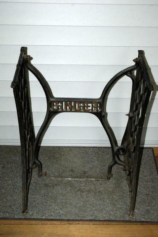Antique Vintage Singer Cast Iron Treadle Sewing Machine Stand 1885 1887