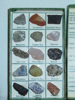Vintage Box of 15 Minerals and Ores 3