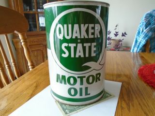 Vintage 5qt Steel Quaker State Oil Can