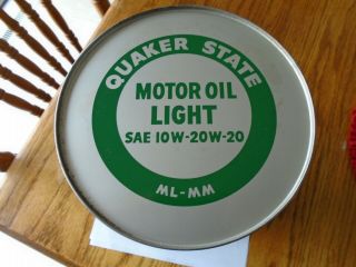 Vintage 5qt Steel Quaker State Oil can 3