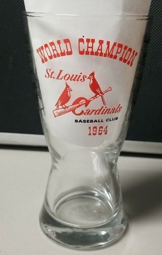Vintage 1964 St Louis Cardinals Baseball Club Team World Champion Glass Exc