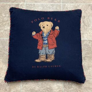 Vintage Ralph Lauren Polo Bear Pillow Blue Denim Teddy Decor Usa
