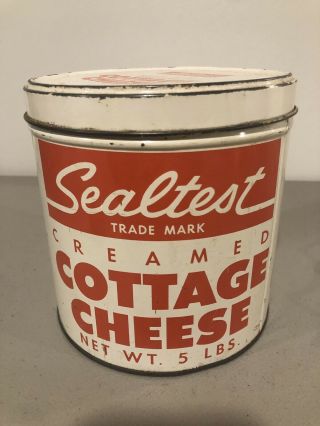 Vintage Sealtest Creamed Cottage Cheese 5 Lb Tin W/ Lid Chambersburg Pa