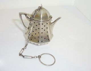 Vintage G.  H.  French & Co.  Sterling Silver Tea Pot Shaped Tea Ball Infuser