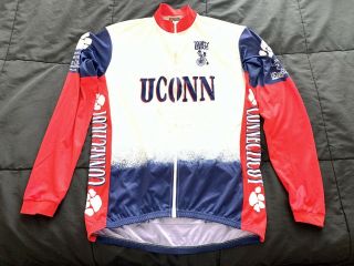 Vintage 96’ Uconn Huskies Cycling Team Jersey Long Sleeve Univ Of Conn Men’s Xl