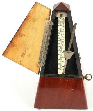 Vintage Paillard Switzerland Metronome De Maezel Wooden Prism Design