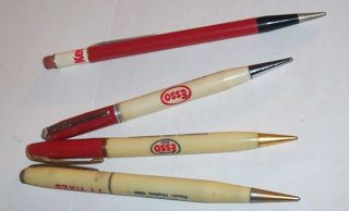 Vintage Esso Gas Station Advertising Mechanical Pencils,  Collectible Kendall Oil