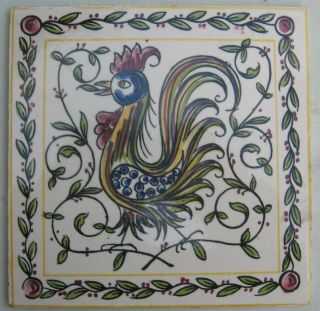 Stunning Vintage Handpainted Portugese Wall Tile Outeiro Agueda Portugal