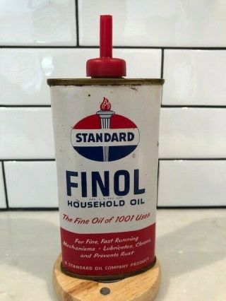 Vintage Standard Oil Finol Oiler Household Oil Tin Can Handy Oval