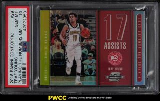 2018 Panini Contenders Optic Playing The Numbers Game Trae Young Rookie Psa 10