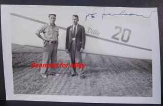 1935 Joe Jacobsen Signed Photo With Airplane Cleveland Air Race 504