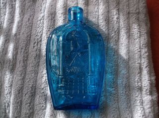 Vintage Old Sturbridge Village Repo Eagle Jp Masonic Whiskey Flask 7 1/2 "