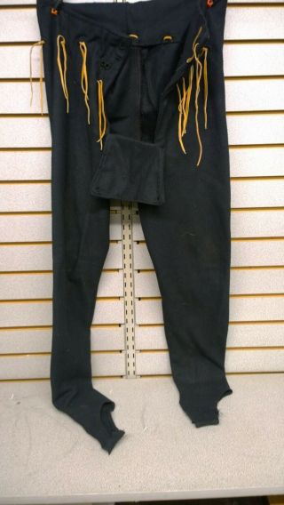 Vintage Wwi Military Sturup Pants With Leather Ties / 33 " Waste X 38 " Long