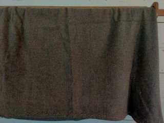 Vintage Wool Fabric with Letter S in Corner Hemmed Edge Measures 60 