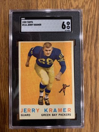 1959 Topps Jerry Kramer Rookie Rc 116 Sgc 6 Exmt Under Graded Psa Ready