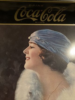 Vintage Coca Cola ‘Party Girl’ Flapper Lithograph Metal Tray,  Great Bar Decor 2