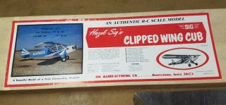 Vintage Sig Balsa Airplane Kit Rc - 26 Unassembled Clipped Wing Cub