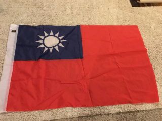 Vintage Chinese Flag Ww2 China Silk Flag Old Piece.