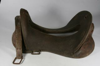 Wwi Era Us Army Cavalry Artillery Antique Leather Saddle 11 " Seat