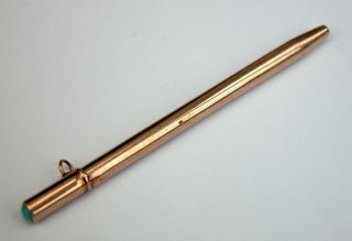 Lovely Antique 9ct.  Gold Propelling Pencil For Watch Chain Or Chatelaine