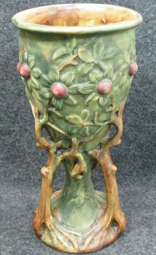 Weller Pottery Woodcraft Banyan Tree Chalice Vase 9 " Tall 1920s Antique