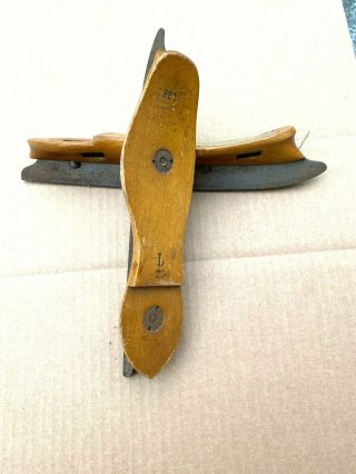 A Vintage Wooden W/ Steel Blades Ice Skates