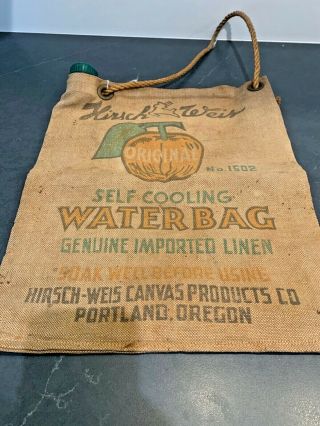 Vintage Hirsch Weis Water Bag Self Cooling Water Bag No.  1502