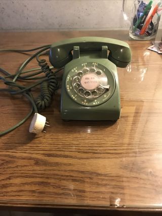 Vintage " 72” Green Bell System Western Electric Rotary Dial Desk Phone 500cd